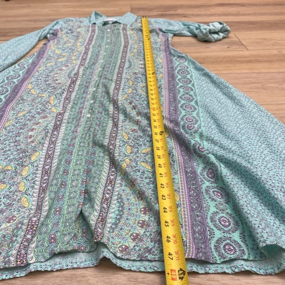 Sea Lustre Boho‎ Shirt Maxi Dress Coastal Cowgirl Coverup full Button - Picture 14 of 15